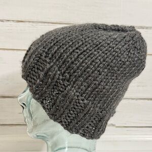 Hand-Knitted Gray Beanie